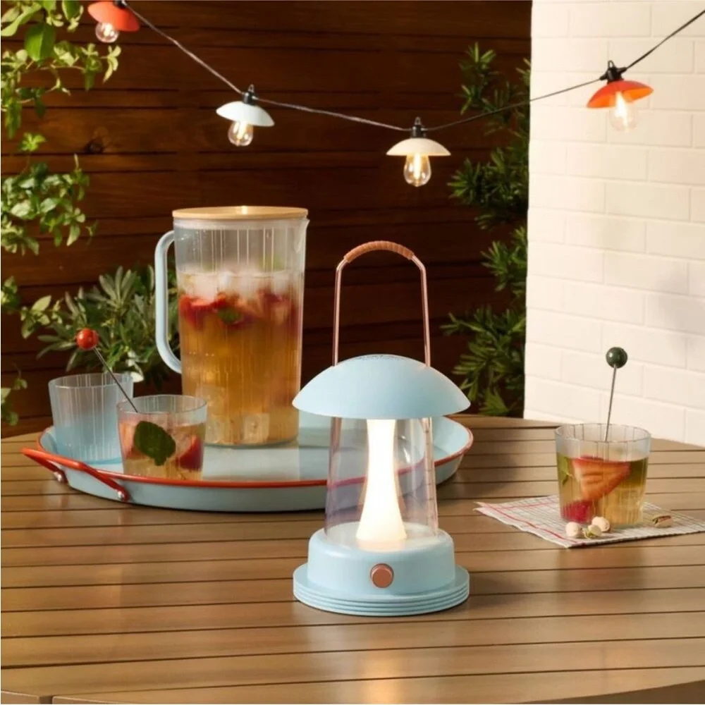 Portable LED Table Lantern Light Blue - Hearth & Hand